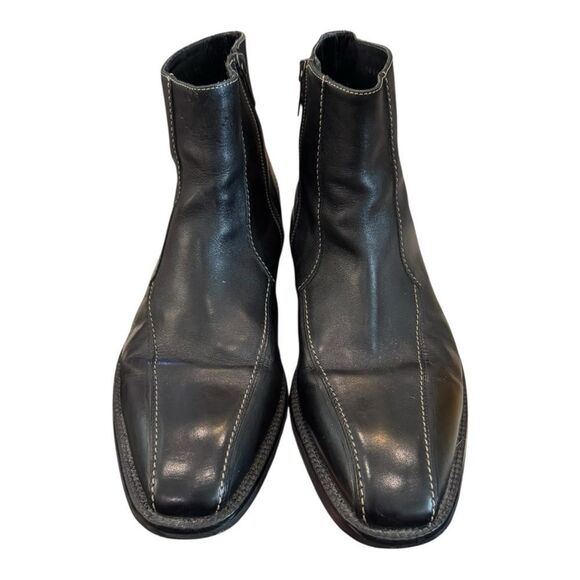 BOSS Hugo Boss Black Leather Chelsea Chukka Boots 9.5 main image 3